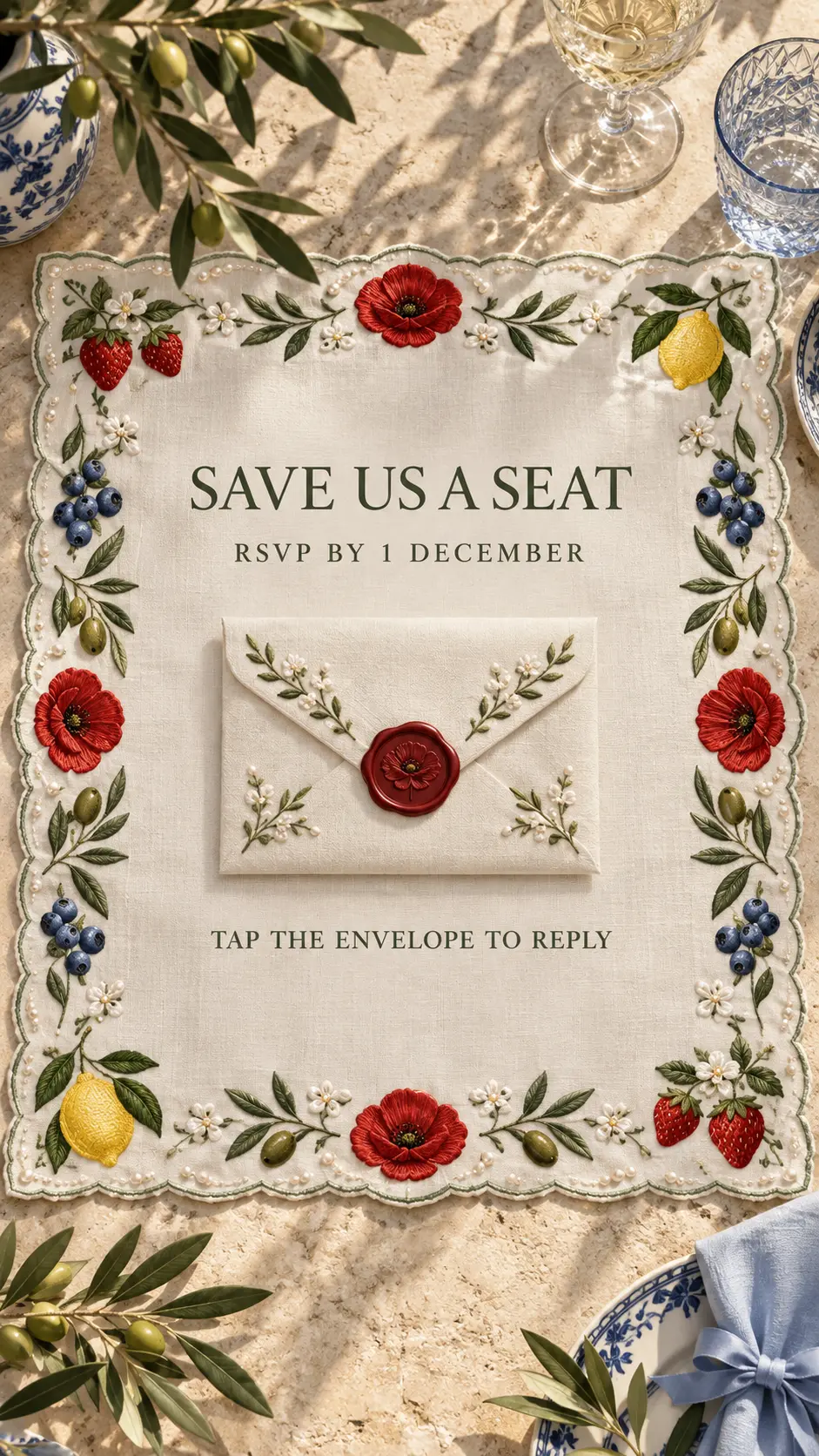 Wedding invitation RSVP page