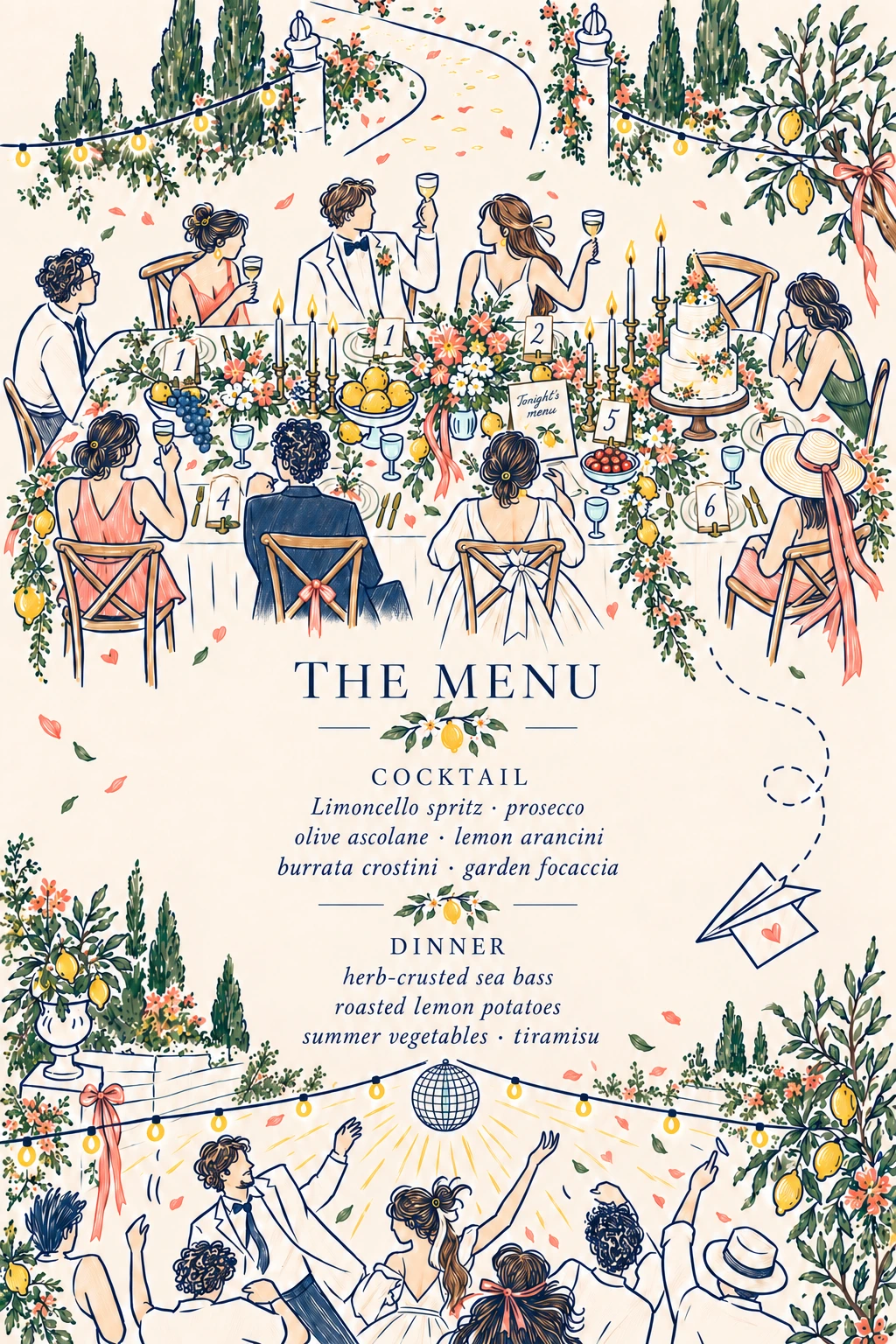 Cocktail and dinner menu
