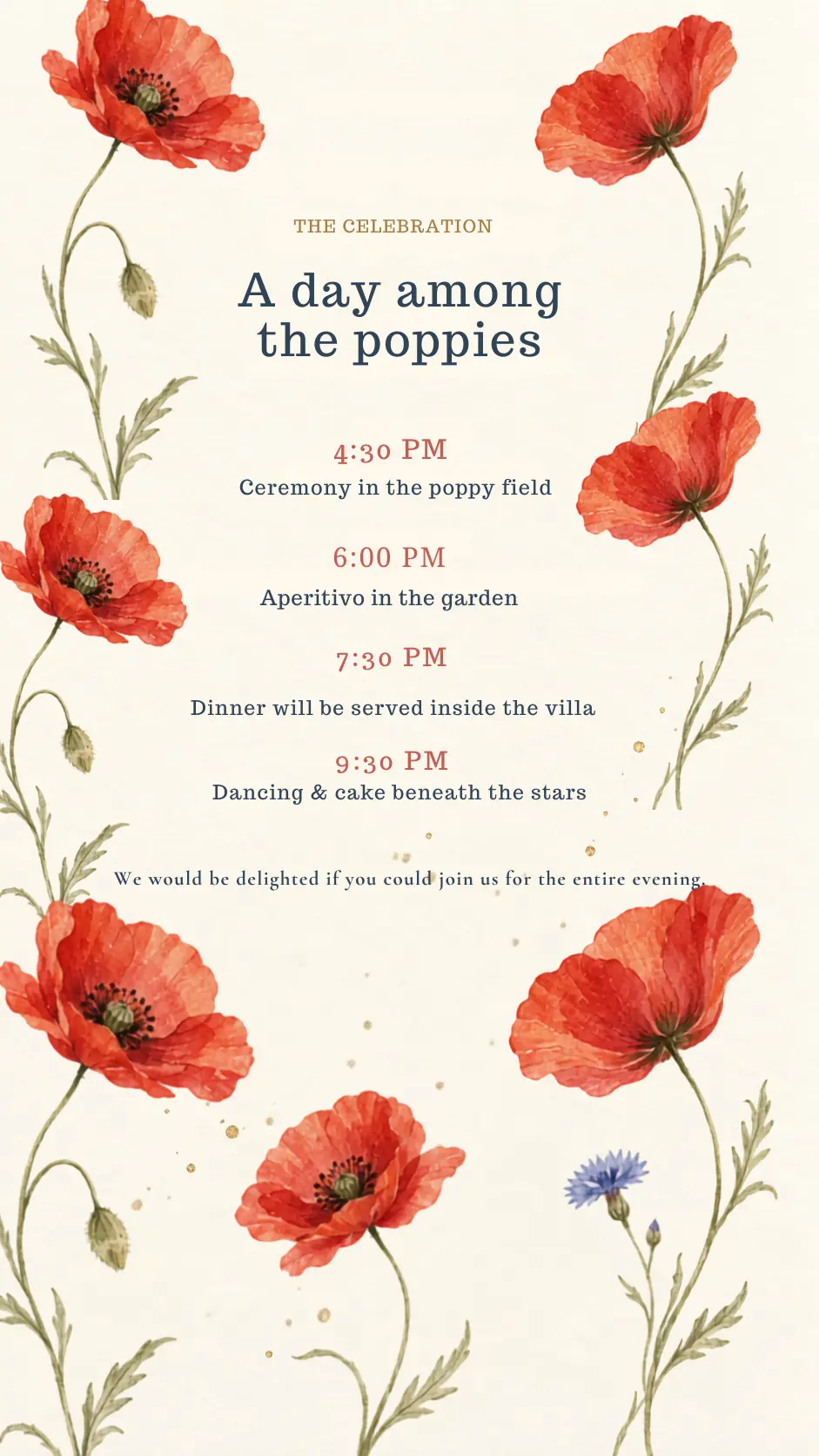 Celebration schedule